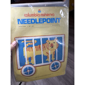 VTG 1974 Columbia-Minerva Circus Tiger 8150 Needlepoint Kit Animal 10" x 8" New
